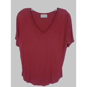 Massey's Women's V0neck Classic Short Sleeve Tee Red Size Large